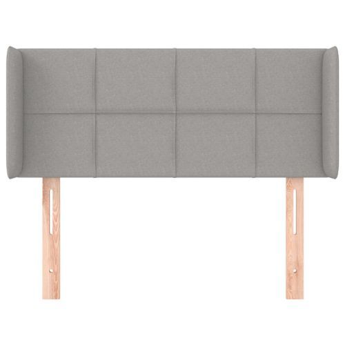 Tête de lit avec oreilles Gris clair 103x16x78/88 cm Tissu - Photo n°3; ?>