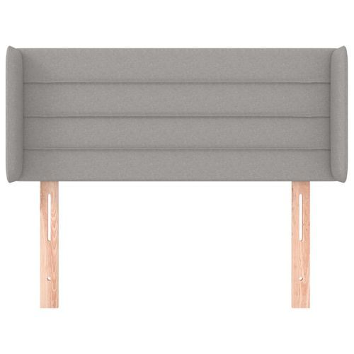 Tête de lit avec oreilles Gris clair 103x16x78/88 cm Tissu - Photo n°3; ?>