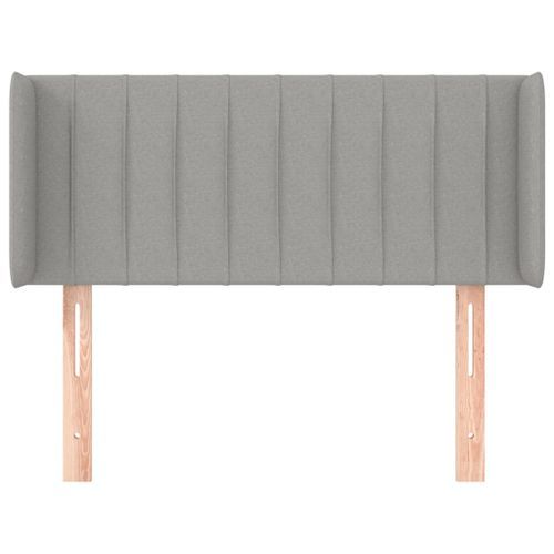 Tête de lit avec oreilles Gris clair 103x16x78/88 cm Tissu - Photo n°3; ?>