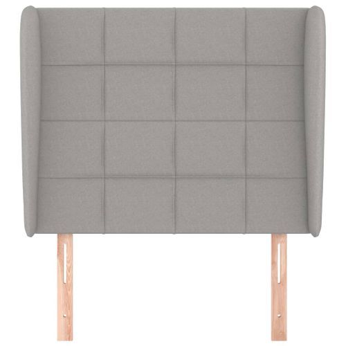 Tête de lit avec oreilles Gris clair 103x23x118/128 cm Tissu - Photo n°3; ?>