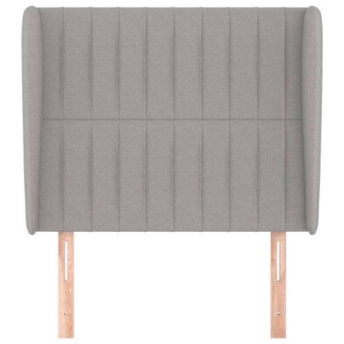 Tête de lit avec oreilles Gris clair 103x23x118/128 cm Tissu - Photo n°3; ?>