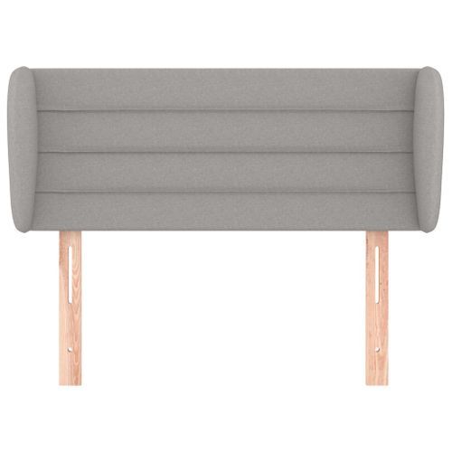 Tête de lit avec oreilles Gris clair 103x23x78/88 cm Tissu - Photo n°3; ?>