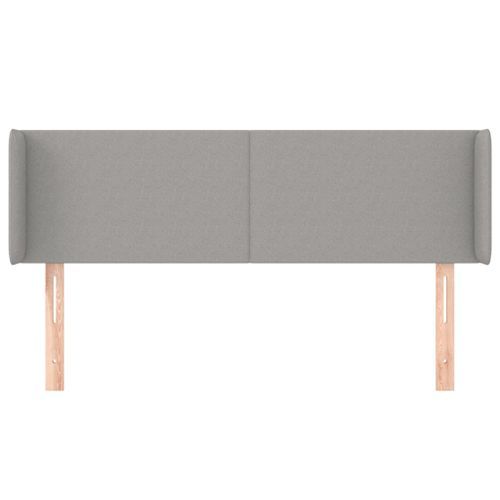 Tête de lit avec oreilles Gris clair 147x16x78/88 cm Tissu - Photo n°3; ?>