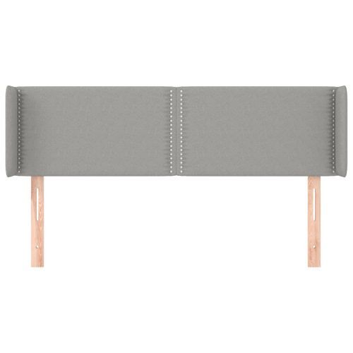 Tête de lit avec oreilles Gris clair 147x16x78/88 cm Tissu - Photo n°3; ?>