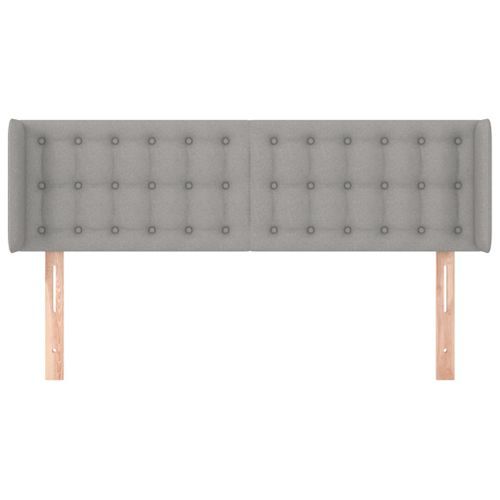 Tête de lit avec oreilles Gris clair 147x16x78/88 cm Tissu - Photo n°3; ?>