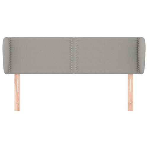 Tête de lit avec oreilles Gris clair 147x23x78/88 cm Tissu - Photo n°3; ?>