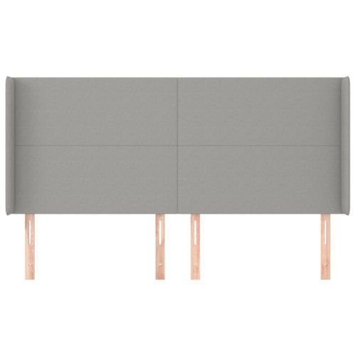 Tête de lit avec oreilles Gris clair 163x16x118/128 cm Tissu - Photo n°3; ?>