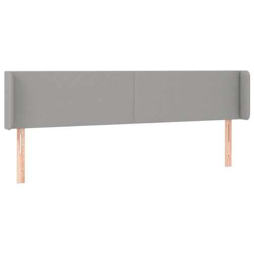 Tête de lit avec oreilles Gris clair 163x16x78/88 cm Tissu - Photo n°2; ?>