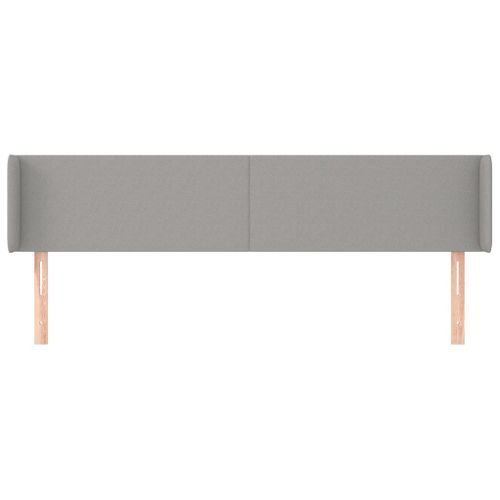 Tête de lit avec oreilles Gris clair 163x16x78/88 cm Tissu - Photo n°3; ?>