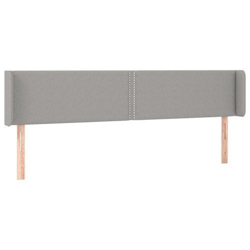 Tête de lit avec oreilles Gris clair 163x16x78/88 cm Tissu - Photo n°2; ?>