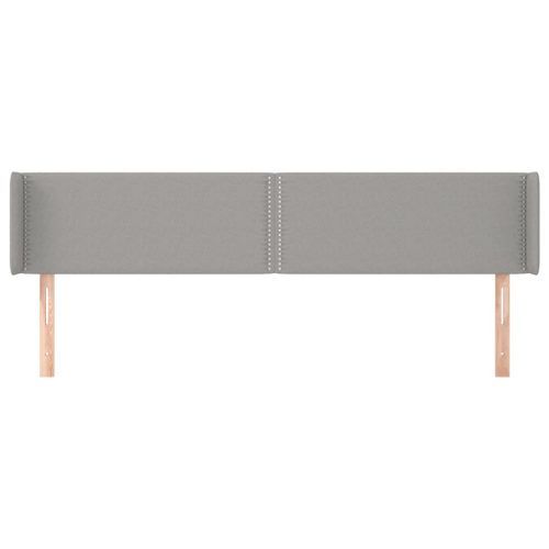 Tête de lit avec oreilles Gris clair 163x16x78/88 cm Tissu - Photo n°3; ?>