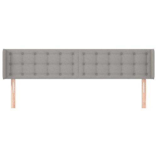 Tête de lit avec oreilles Gris clair 163x16x78/88 cm Tissu - Photo n°3; ?>