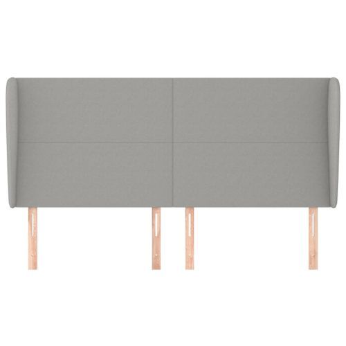 Tête de lit avec oreilles Gris clair 163x23x118/128 cm Tissu - Photo n°3; ?>