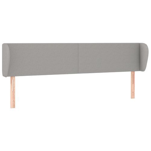 Tête de lit avec oreilles Gris clair 163x23x78/88 cm Tissu - Photo n°2; ?>