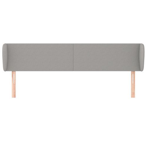 Tête de lit avec oreilles Gris clair 163x23x78/88 cm Tissu - Photo n°3; ?>