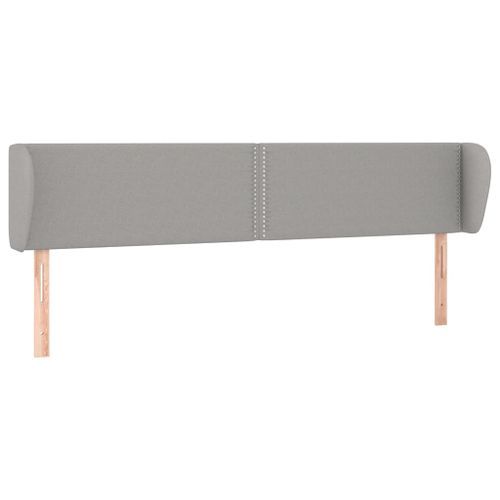 Tête de lit avec oreilles Gris clair 163x23x78/88 cm Tissu - Photo n°2; ?>