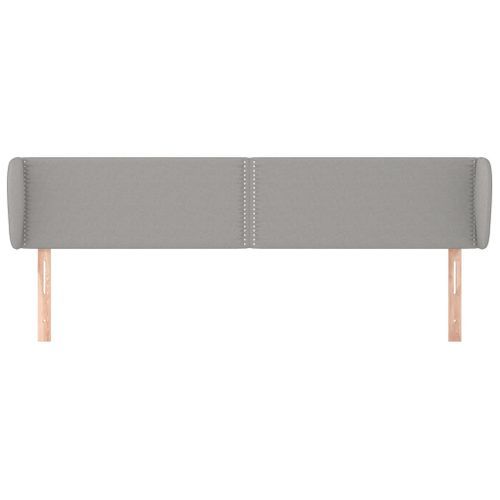 Tête de lit avec oreilles Gris clair 163x23x78/88 cm Tissu - Photo n°3; ?>