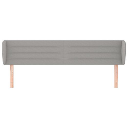 Tête de lit avec oreilles Gris clair 163x23x78/88 cm Tissu - Photo n°3; ?>