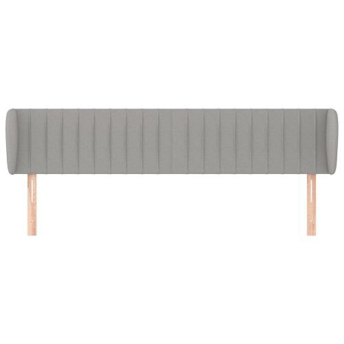 Tête de lit avec oreilles Gris clair 163x23x78/88 cm Tissu - Photo n°3; ?>