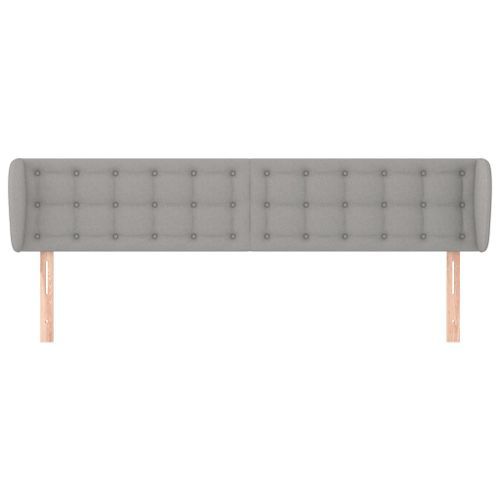 Tête de lit avec oreilles Gris clair 163x23x78/88 cm Tissu - Photo n°3; ?>