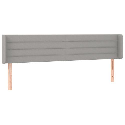 Tête de lit avec oreilles Gris clair 183x16x78/88 cm Tissu - Photo n°2; ?>