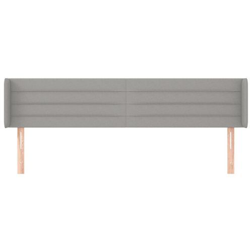 Tête de lit avec oreilles Gris clair 183x16x78/88 cm Tissu - Photo n°3; ?>