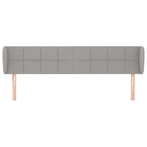 Tête de lit avec oreilles Gris clair 183x23x78/88 cm Tissu - Photo n°3; ?>