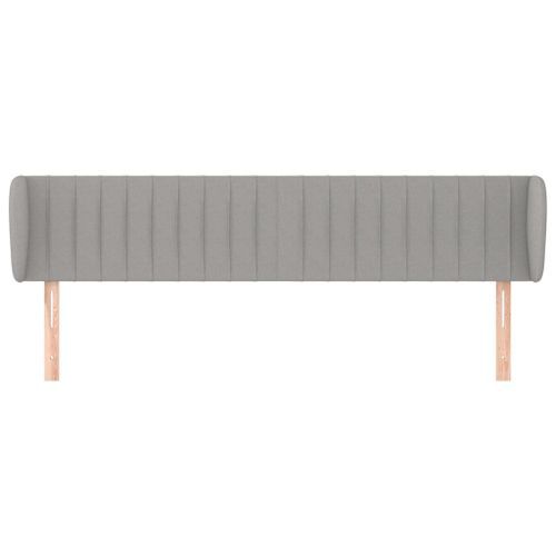 Tête de lit avec oreilles Gris clair 183x23x78/88 cm Tissu - Photo n°3; ?>