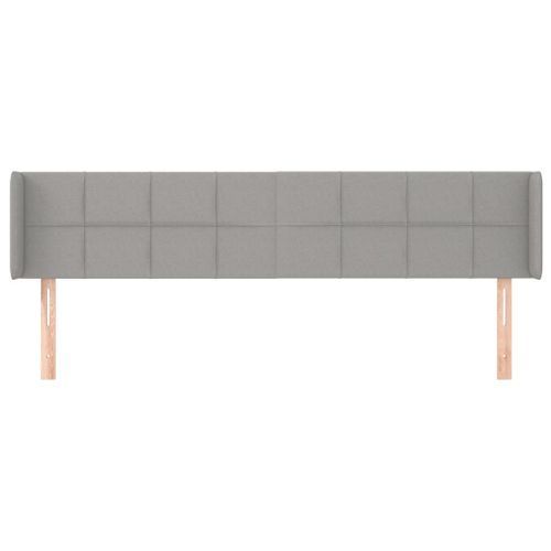 Tête de lit avec oreilles Gris clair 203x16x78/88 cm Tissu - Photo n°3; ?>