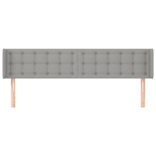 Tête de lit avec oreilles Gris clair 203x16x78/88 cm Tissu - Photo n°3; ?>