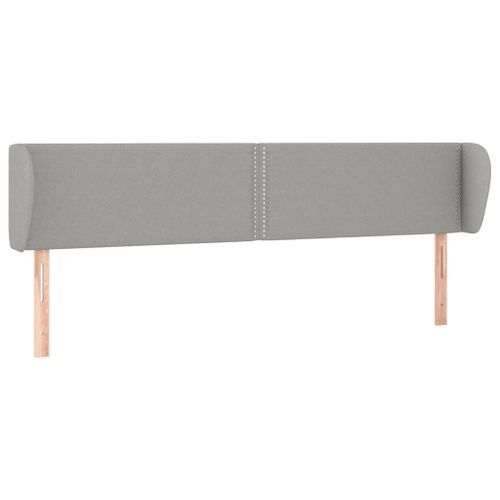 Tête de lit avec oreilles Gris clair 203x23x78/88 cm Tissu - Photo n°2; ?>