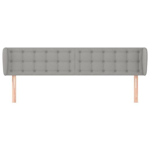 Tête de lit avec oreilles Gris clair 203x23x78/88 cm Tissu - Photo n°3; ?>