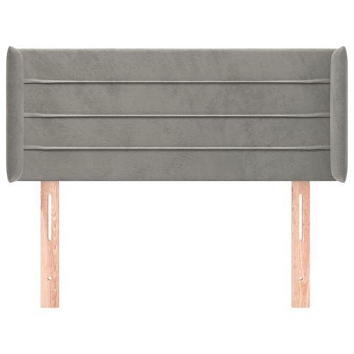 Tête de lit avec oreilles Gris clair 83x16x78/88 cm Velours - Photo n°3; ?>