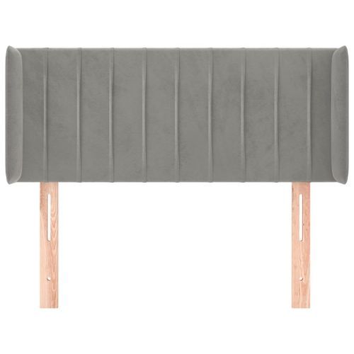 Tête de lit avec oreilles Gris clair 83x16x78/88 cm Velours - Photo n°3; ?>