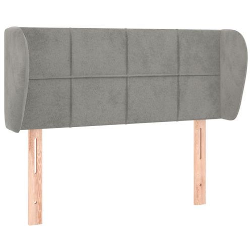 Tête de lit avec oreilles Gris clair 83x23x78/88 cm Velours - Photo n°2; ?>