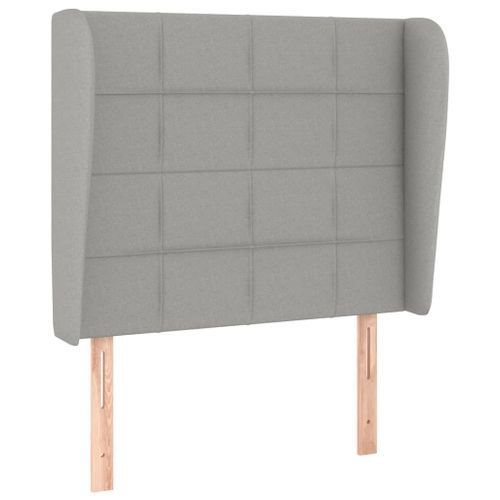 Tête de lit avec oreilles Gris clair 93x23x118/128 cm Tissu - Photo n°2; ?>