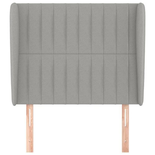 Tête de lit avec oreilles Gris clair 93x23x118/128 cm Tissu - Photo n°3; ?>