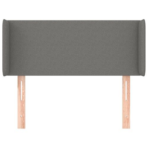 Tête de lit avec oreilles Gris foncé 103x16x78/88 cm Tissu - Photo n°3; ?>