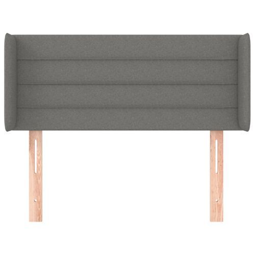 Tête de lit avec oreilles Gris foncé 103x16x78/88 cm Tissu - Photo n°3; ?>