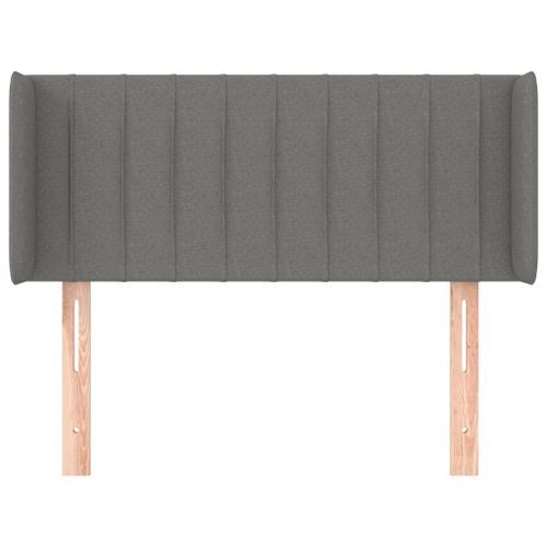 Tête de lit avec oreilles Gris foncé 103x16x78/88 cm Tissu - Photo n°3; ?>