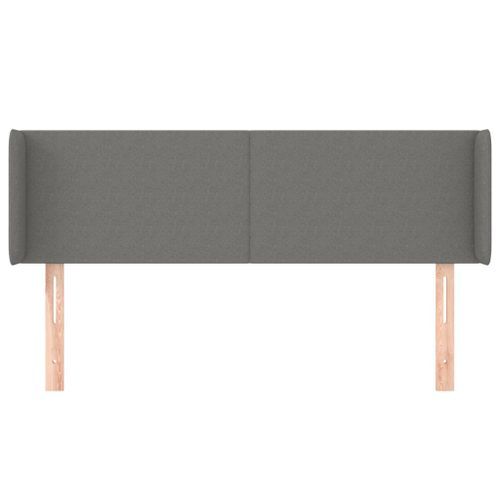 Tête de lit avec oreilles Gris foncé 147x16x78/88 cm Tissu - Photo n°3; ?>