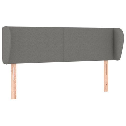 Tête de lit avec oreilles Gris foncé 147x23x78/88 cm Tissu - Photo n°2; ?>