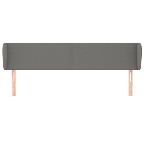 Tête de lit avec oreilles Gris foncé 163x16x78/88 cm Tissu - Photo n°3; ?>