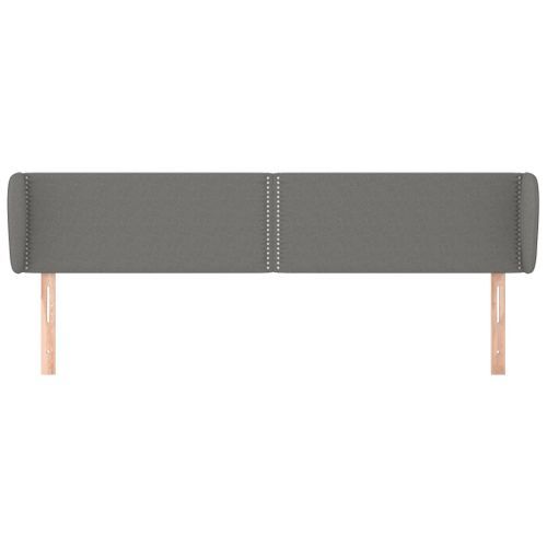 Tête de lit avec oreilles Gris foncé 203x23x78/88 cm Tissu - Photo n°3; ?>