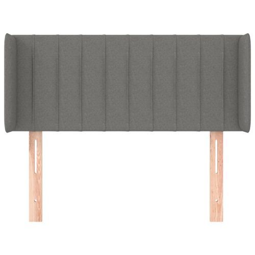 Tête de lit avec oreilles Gris foncé 83x16x78/88 cm Tissu - Photo n°3; ?>