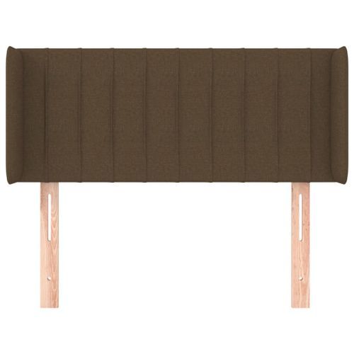 Tête de lit avec oreilles Marron Foncé 103x16x78/88 cm Tissu - Photo n°3; ?>