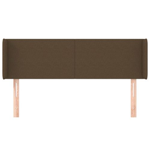 Tête de lit avec oreilles Marron Foncé 147x16x78/88 cm Tissu - Photo n°3; ?>