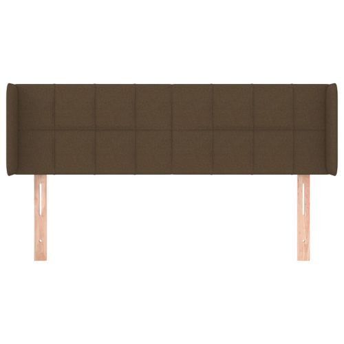 Tête de lit avec oreilles Marron Foncé 147x16x78/88 cm Tissu - Photo n°3; ?>