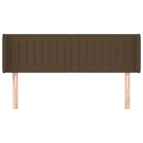 Tête de lit avec oreilles Marron Foncé 147x16x78/88 cm Tissu - Photo n°3; ?>