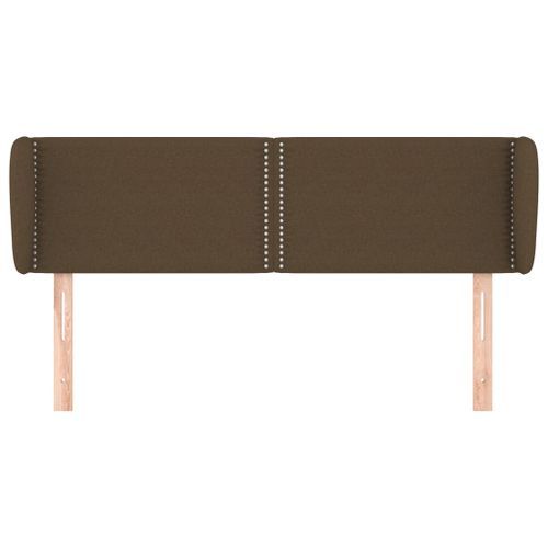 Tête de lit avec oreilles Marron foncé 147x23x78/88 cm Tissu - Photo n°3; ?>